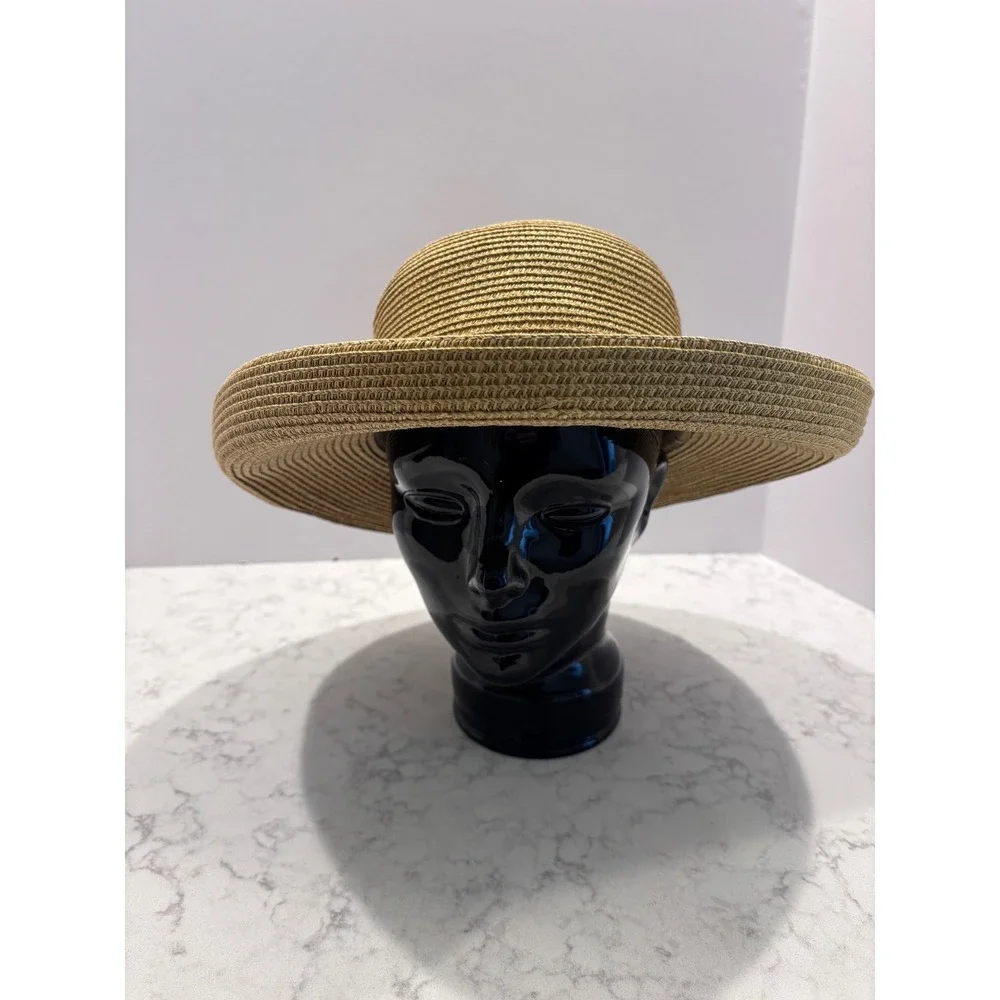 Magnolia Lane Masters Tournament Augusta Tan Straw‎ Sun Hat Wide Brim One Size